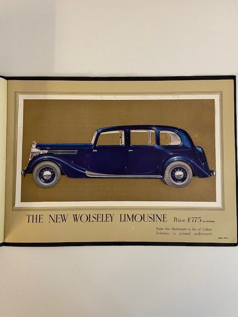 The New Wolseley Limousine brochure. 1938.