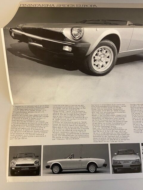 Fiat Pininfarina Spider Europa folder