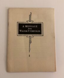 A Message from Walter P Chrysler booklet
