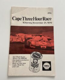 Cape Three Hour Race Killarney November 1970 Programme