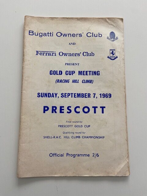 Bugatti And Ferrari Owners Club Gold Cup Prescott September 1969 Programme
