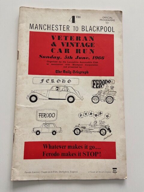 4th Manchester To Blackpool Veteran & Vintage Run June 1966 Programme