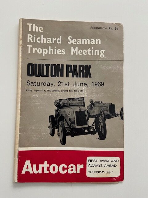 VSCC Richard Seaman Meeting Oulton Park June 1969 Programme