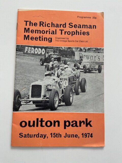 VSCC Richard Seaman Meeting Oulton Park June 1974 Programme