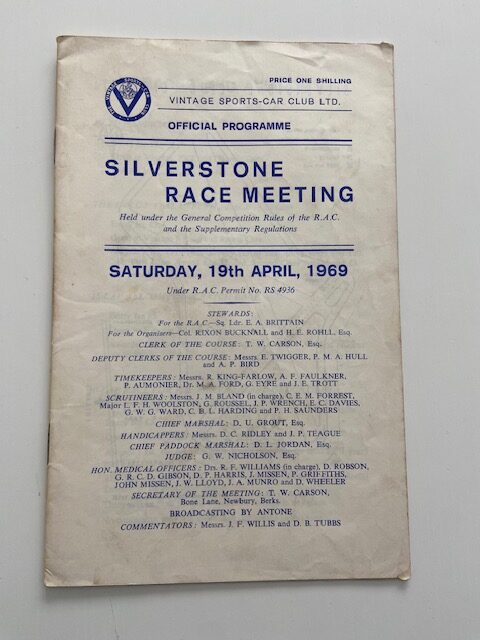 VSCC Silverstone Meeting July 1969 Programme